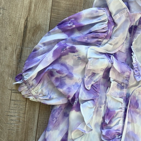 For Love & Lemons ruffle front zinnia blouse size XS - Picture 5 of 8